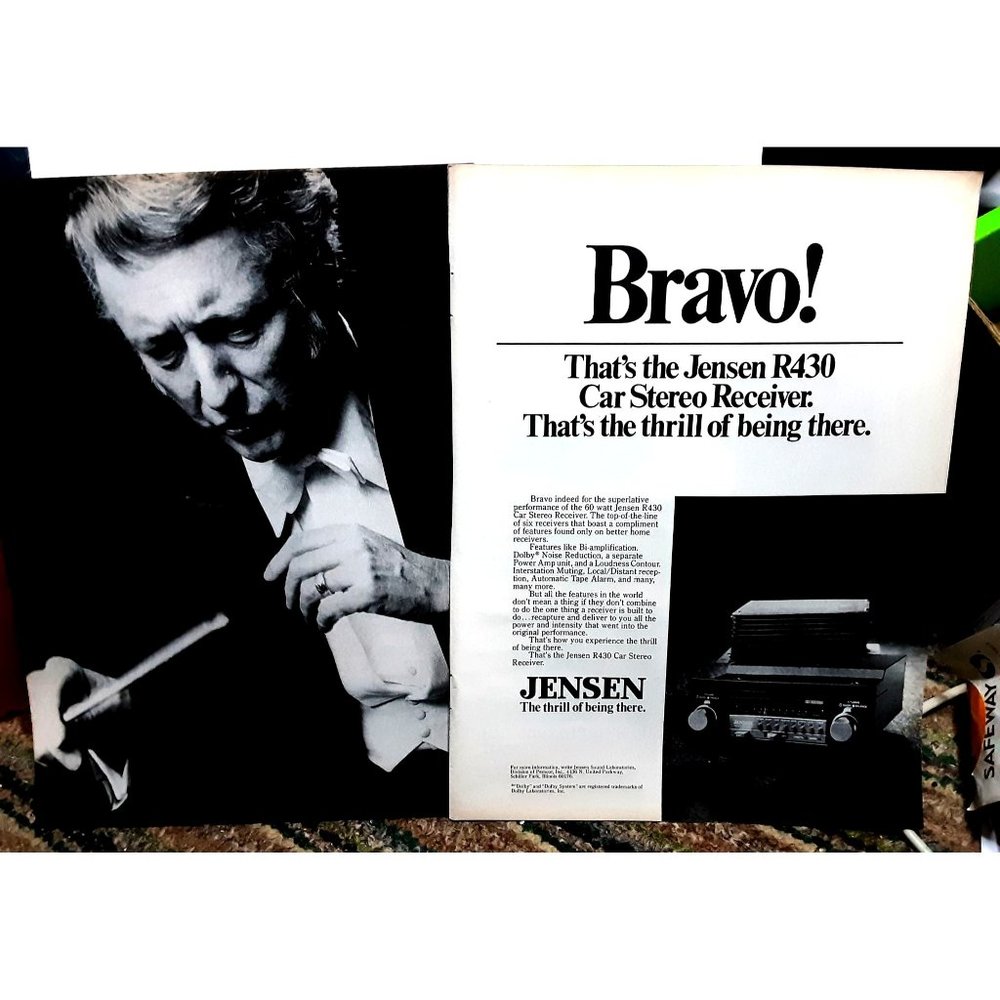 1979 Jensen Car Stereo Thrill Of Being There 2 Page Vintage Print Ad 70s Origina